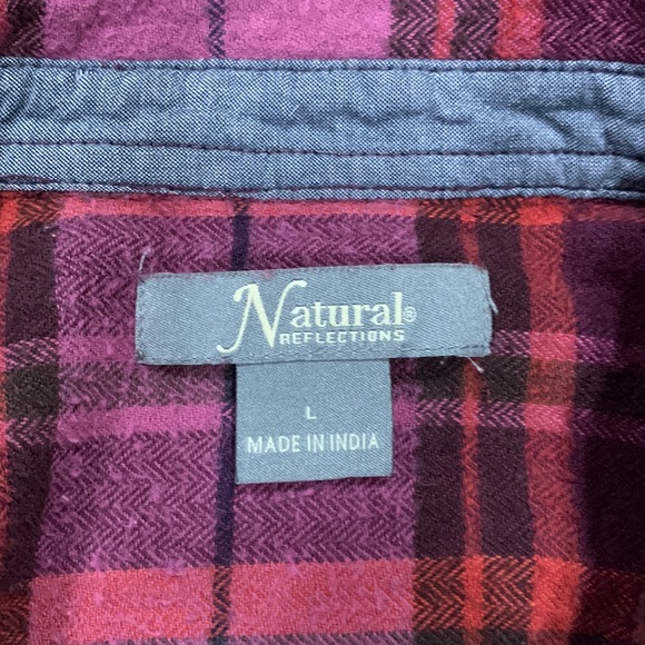 Natural Reflections Pink and Red Flannel Shirt - Picture 3 of 3